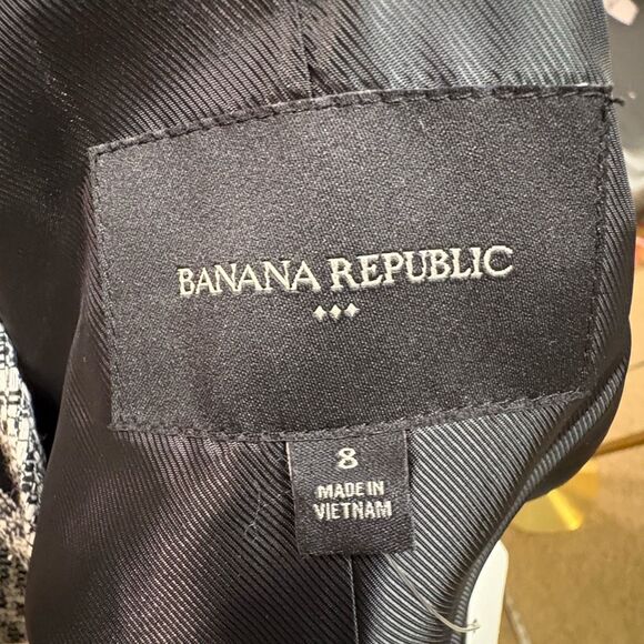 Banana Republic Factory textured boucle jacket blazer black white size 8‎ NEW - Picture 6 of 11